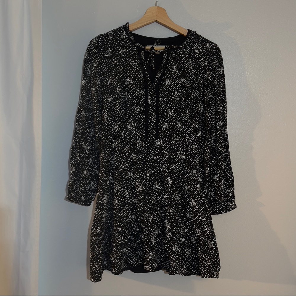 LOFT Black White Print Petite Dress 2P